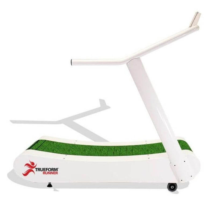 Trueform Runner Curved Manual Treadmill TFR-D Traffic White with Green Field Turf Running Surface