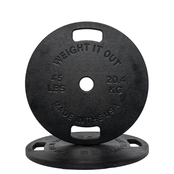 Weight It Out Cast Iron 45lb Black Coated Machined Plates 